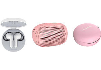 LG HBS-FN4.APL2P, In-ear Kopfhörer Bluetooth Weiß/Bubble Gum