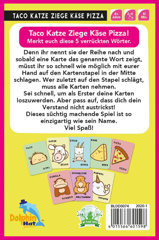 BLUE ORANGE Taco Katze Ziege Käse Pizza Gesellschaftsspiel Mehrfarbig