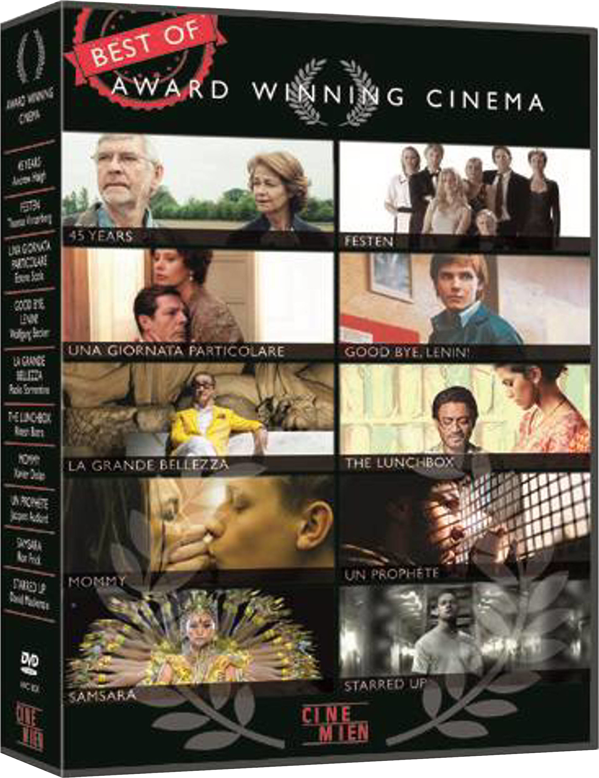 Un boîtier de DVD avec des couvertures de films. Le boîtier comporte plusieurs couvertures de films et du texte sur le côté.