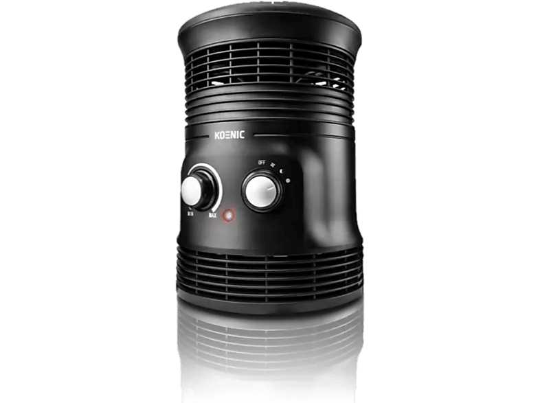 Calefactor | Koenic KFH 3161 B, 1800 W, 360º, 3 Velocidades, Mate, Negro