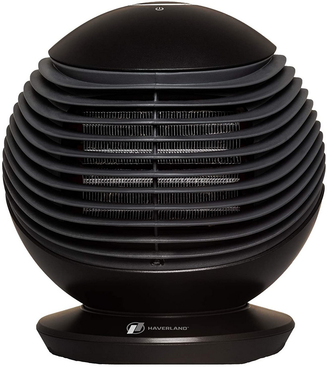 Haverland Calefactor Wow termoventilador 1500 3 velocidades oscilación horizontal 90º max. 25 m² mando a distancia silencioso sistema touch temporizador calentamiento nero 1500w 25m² 18db negro