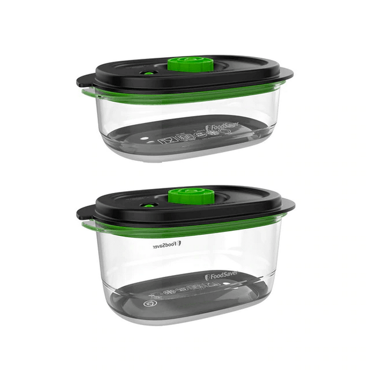 Tupper - Foodsaver FFC025X01, 0.70L + 1.20L, Al vacío, Tritan, Transparente