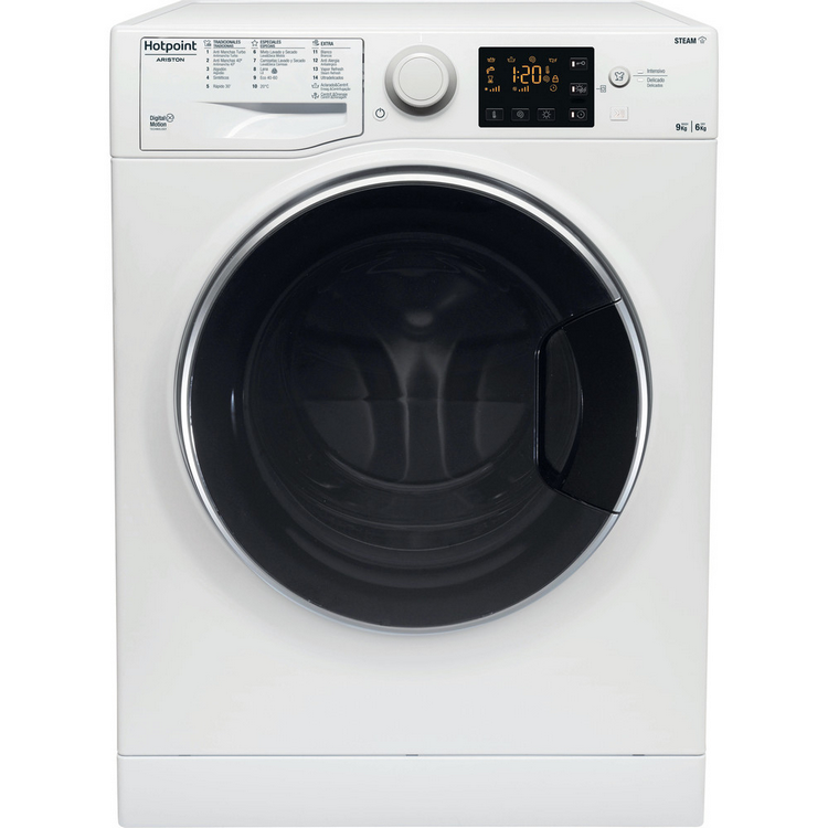 Lavadora secadora - Hotpoint RDG 964348 WD V SPT, 9kg lavado, 6kg secado, A, 1400 rpm, Carga Frontal, Blanco