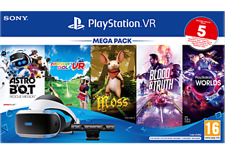 Pack VR | Sony PS VR, Para PS4/PS5, Visión 360, Camera, + VRWorld + Astrobot + Golf + Blood Truth