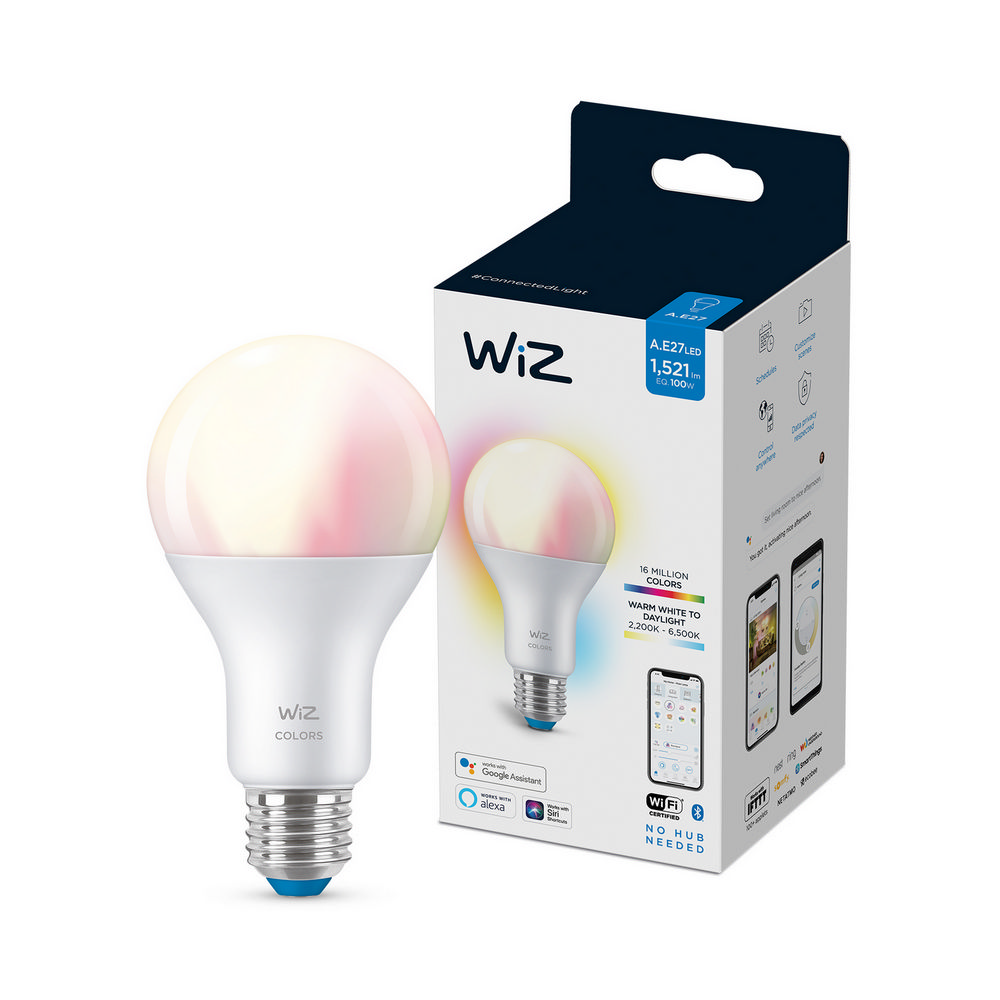 Bombilla Inteligente Wiz a67 e27 100w luz blanca y wifi bluetooth control por voz colors led rgbw