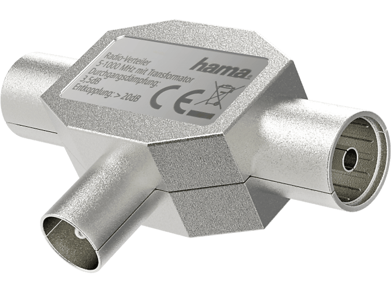 HAMA 205237 ADAPTER COAX 1XF/2XM - Antennenverteiler (Silber)