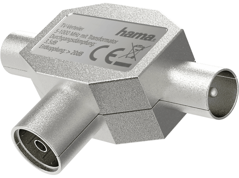 HAMA 205236 ADAPTER COAX 1XF/2XM - Antennenverteiler (Silber)