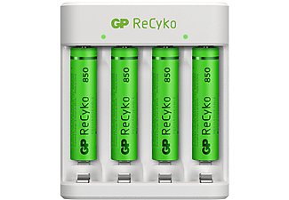 GP E411 Oplader met 4x ReCyko AAA-batterijen 850 mAh Wit kopen? MediaMarkt