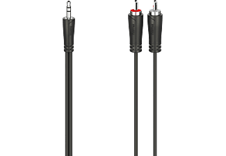 HAMA 200721 CABLE AUX3/2XRCA M/M 5M - Klinken/Cinch-Kabel (Schwarz)