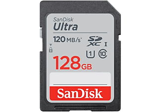 SANDISK 186498 SDXC Ultra Kártya 128GB, 120MB/S, CL10, UHS-I