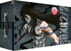 Bleach anime box. Met personage op de cover. Box is grijs en donker.