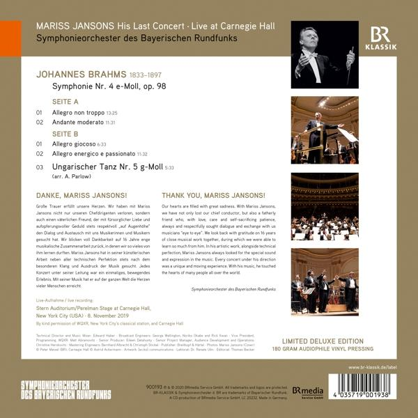 Albumcover für Mariss Jansons' letztes Konzert mit einem Foto des Dirigenten und Orchesters.