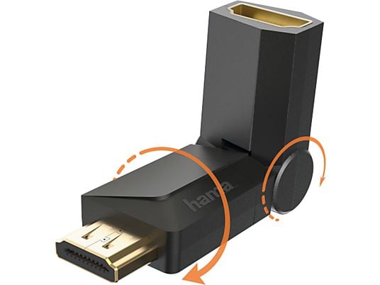 HAMA 205166 ADAPTER HDMI M/F ROTATION - Adaptateur de couplage HDMI (Noir)