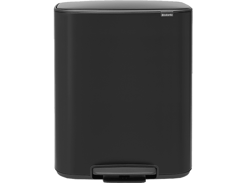 Brabantia Bo Pedaalemmer 2x30 Liter Met 2 Kunststof Binnenemmer- Matt Black (211508)