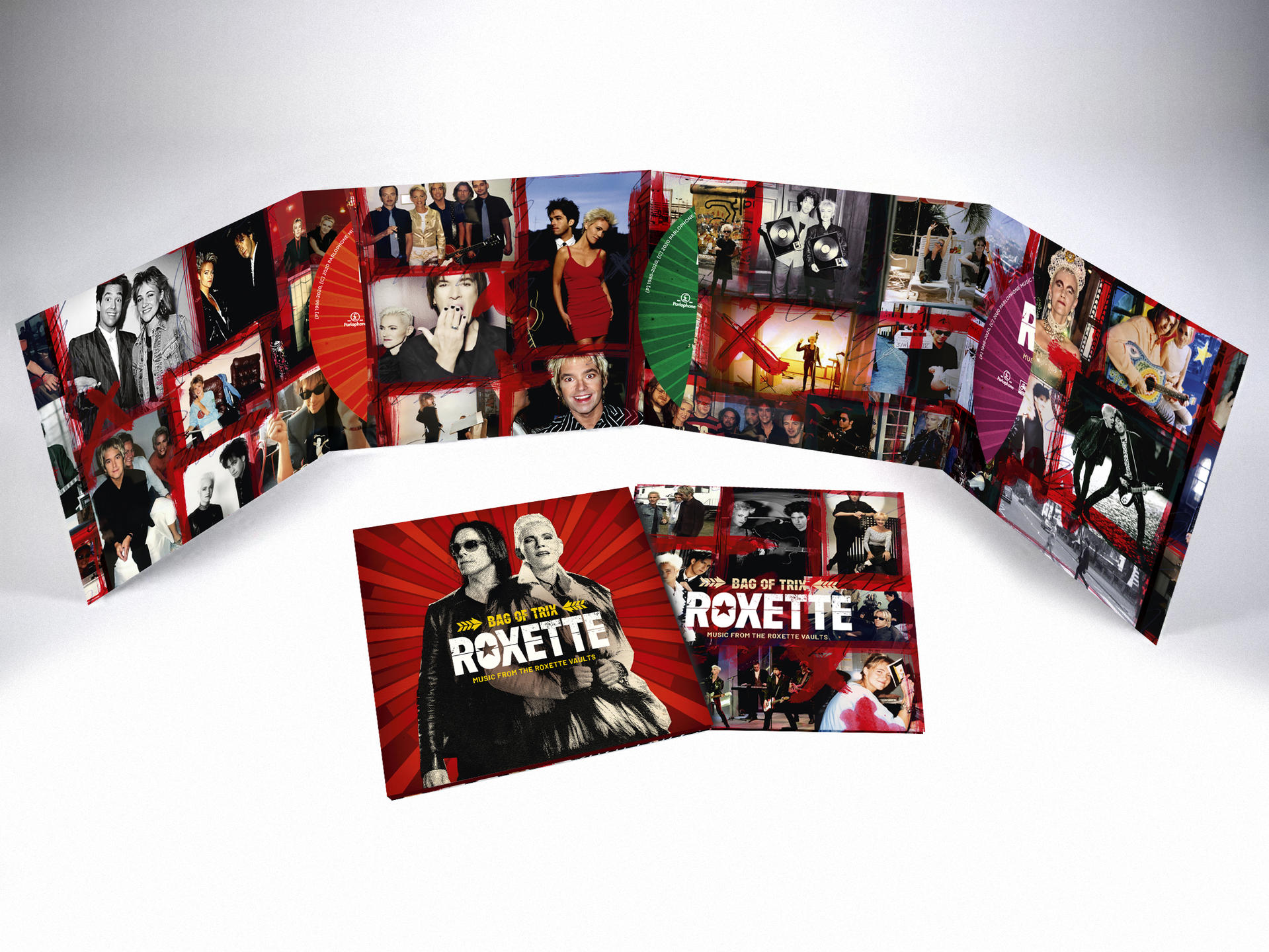 Eine CD-Hülle von Roxette mit Bildern der Band und Album-Infos.
