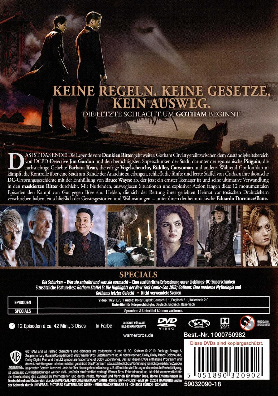DVD-Cover für 'Gotham' mit Schauspielern und Text auf Deutsch.