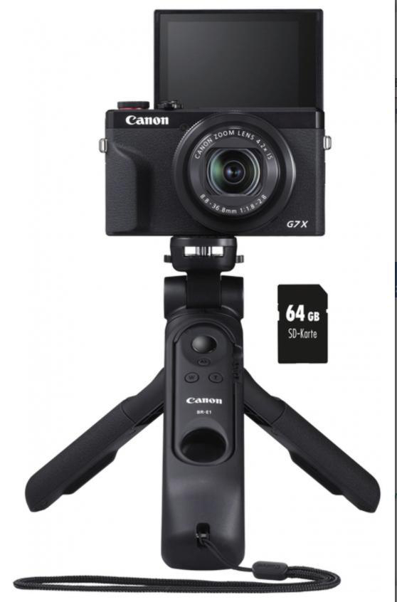 CANON PowerShot G7 X Mark III Vlogging Kit Digitalkamera Schwarz, 4,2fach opt. Zoom, Touchscreen-LCD (TFT), WLAN