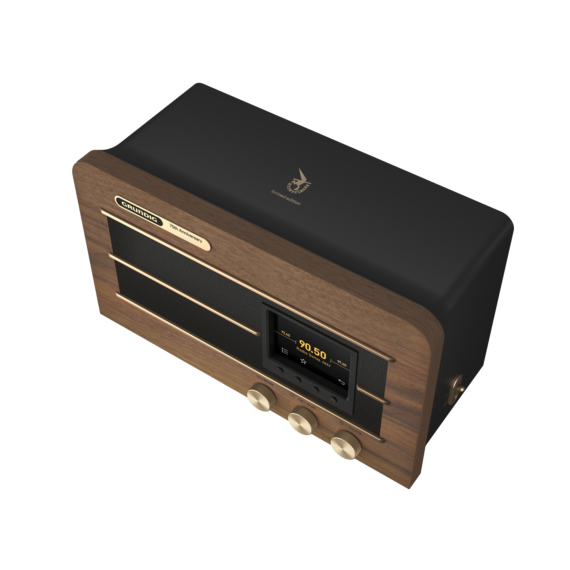GRUNDIG Heinzelmann – Limited Edition Internetradio, DAB+, FM, Internet Radio, Bluetooth, Holzfarben