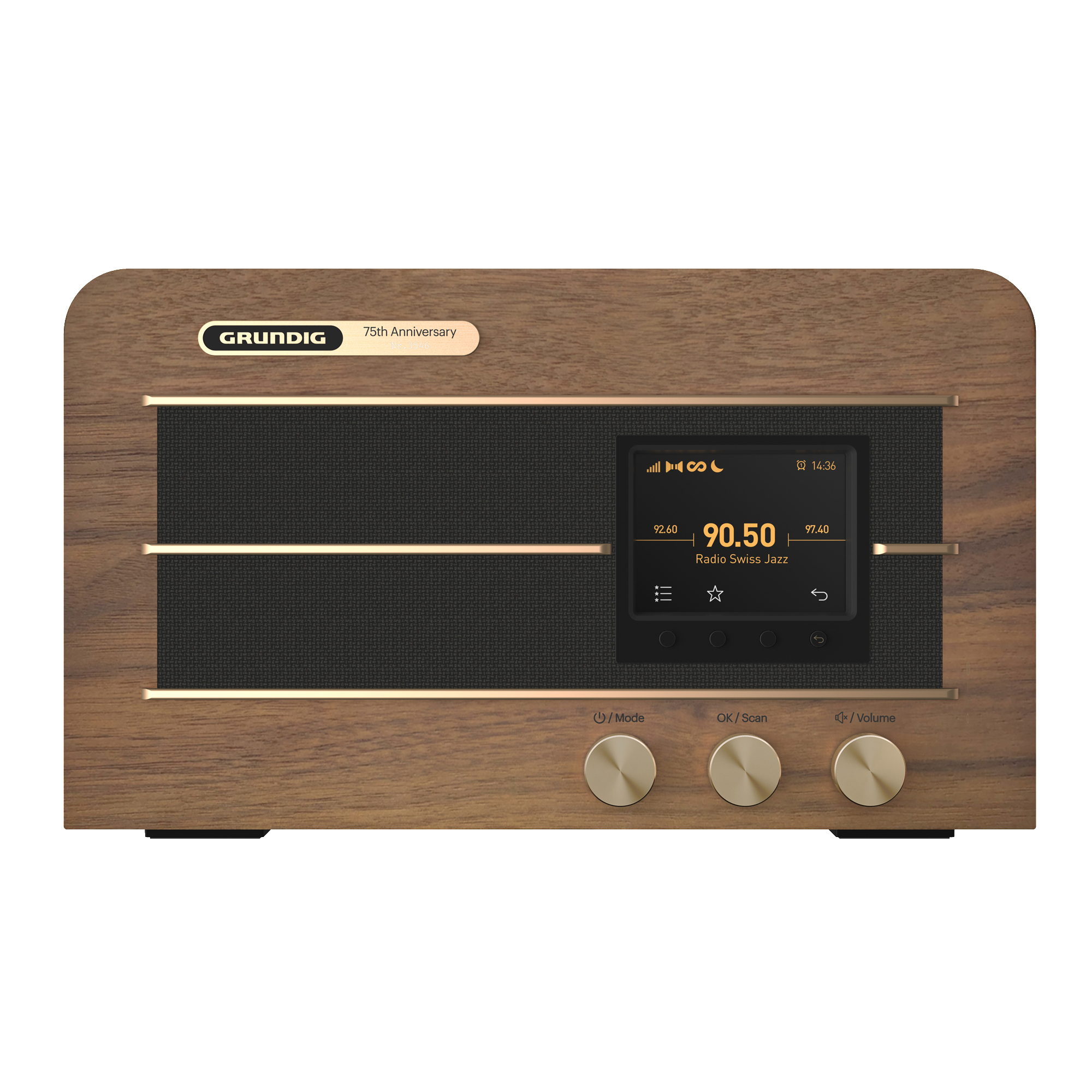 GRUNDIG Heinzelmann – Limited Edition Internetradio, DAB+, FM, Internet Radio, Bluetooth, Holzfarben