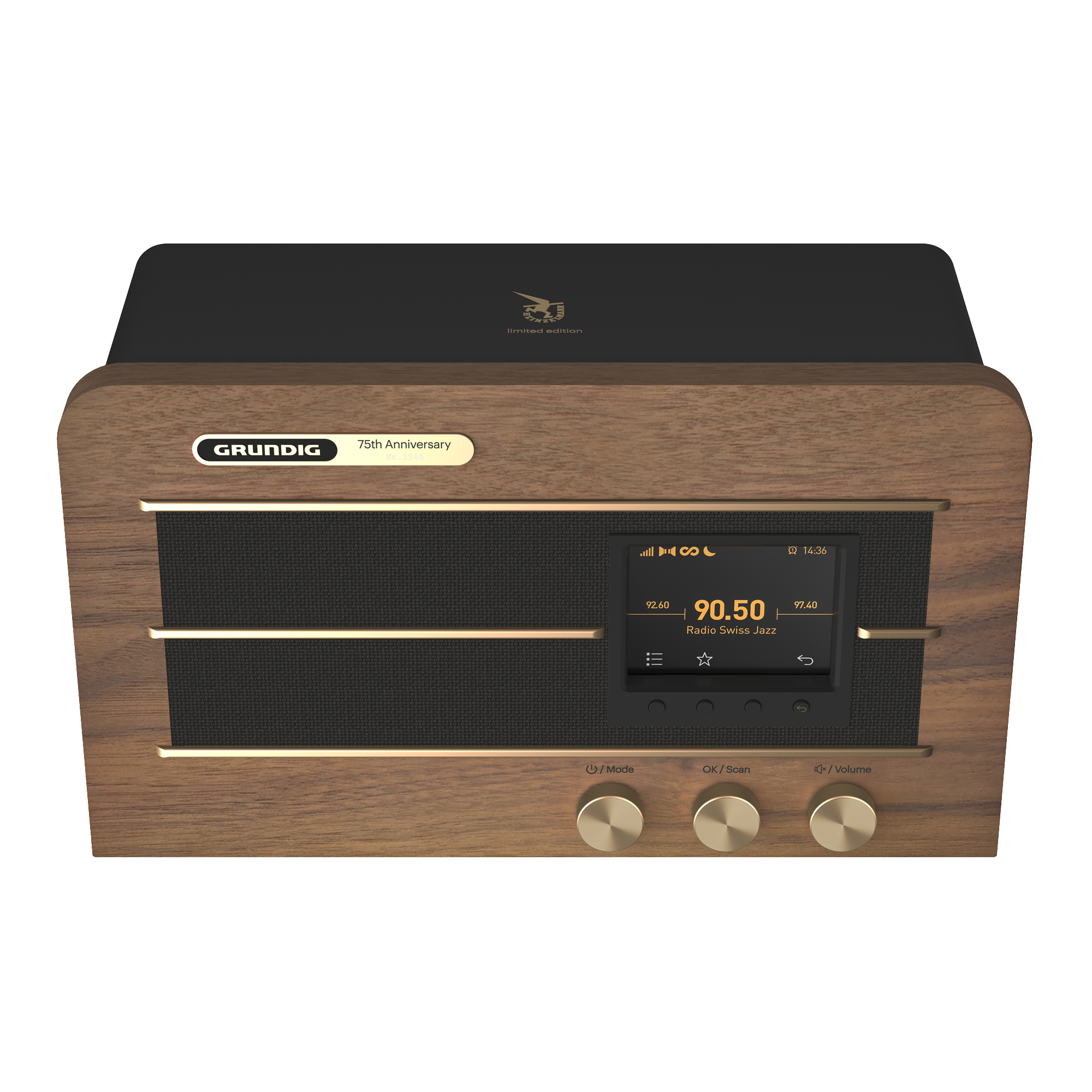 GRUNDIG Heinzelmann – Limited Edition Internetradio, DAB+, FM, Internet Radio, Bluetooth, Holzfarben