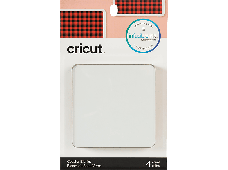 CRICUT Infusible Pack) Aluminium Untersetzer Weiß Coasters (4er Ink
