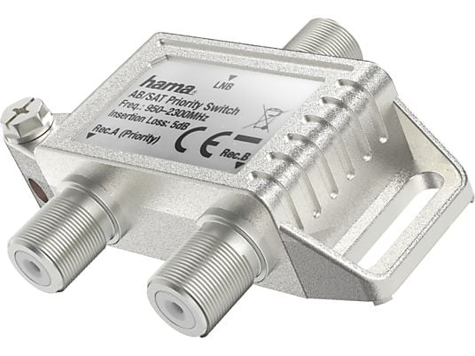 HAMA 205232 AB/SAT PRIORITY SWITCH - Commutateur prioritaire AB/SAT (Argent)