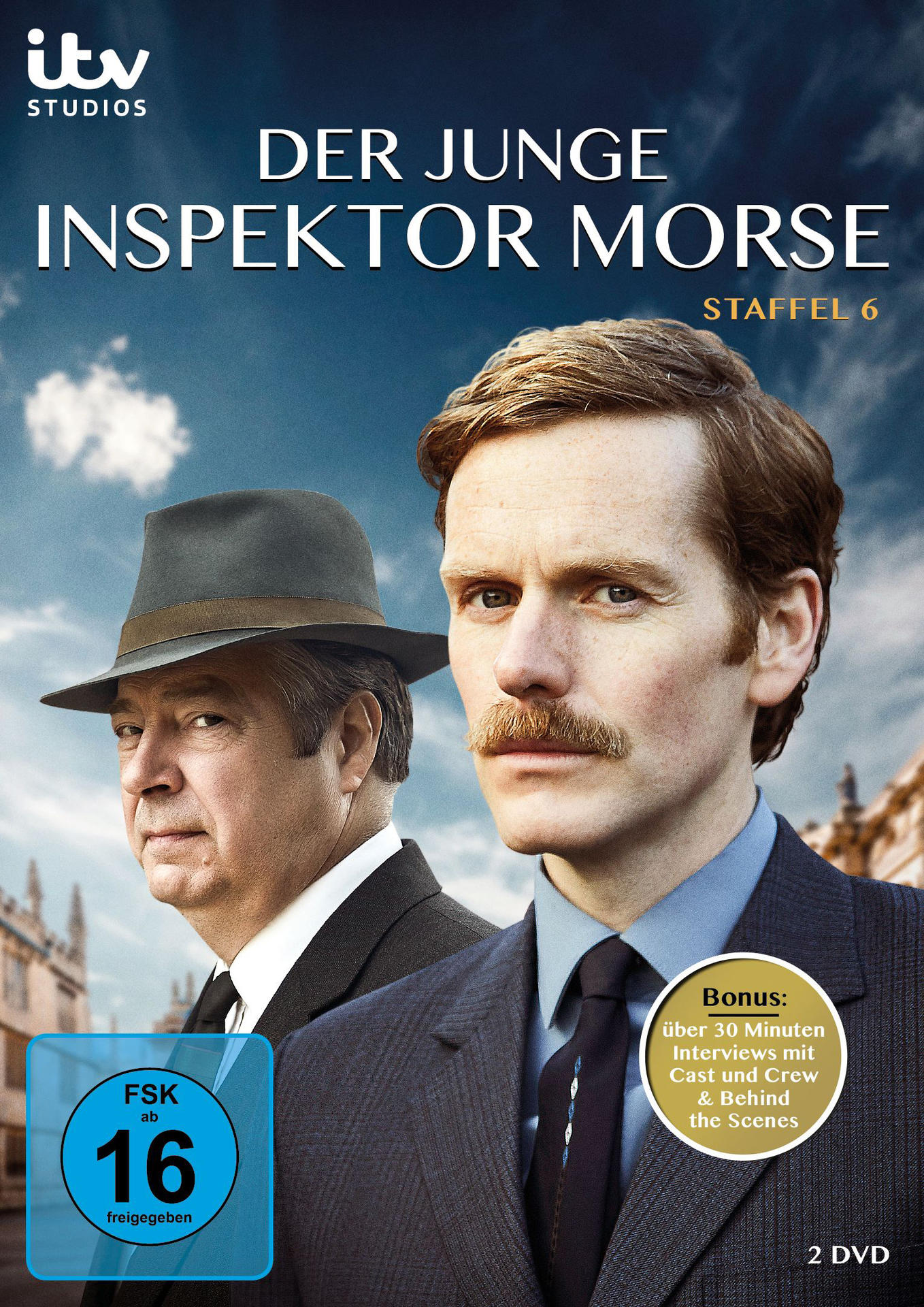DVD-Cover mit einem Mann im Anzug und einem Mann mit Hut vor Himmel.