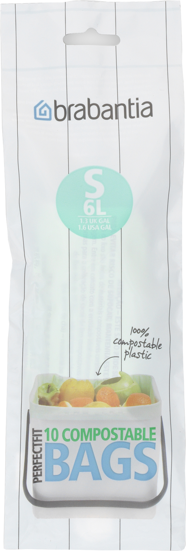 BRABANTIA Sacs poubelle compostables PerfectFit 6 L Code S (419683)