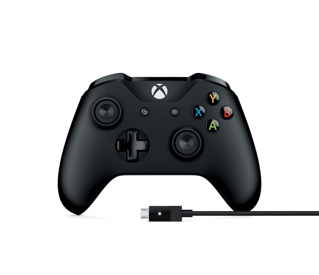 MICROSOFT Xbox Controller + Cable for Windows Controller Schwarz für PC, Xbox One