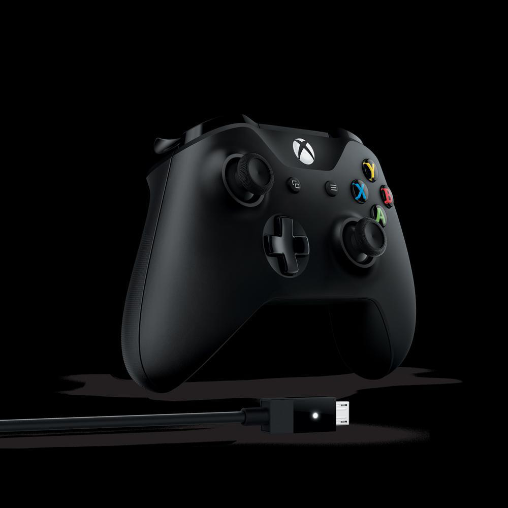 MICROSOFT Xbox Controller + Cable for Windows Controller Schwarz für PC, Xbox One