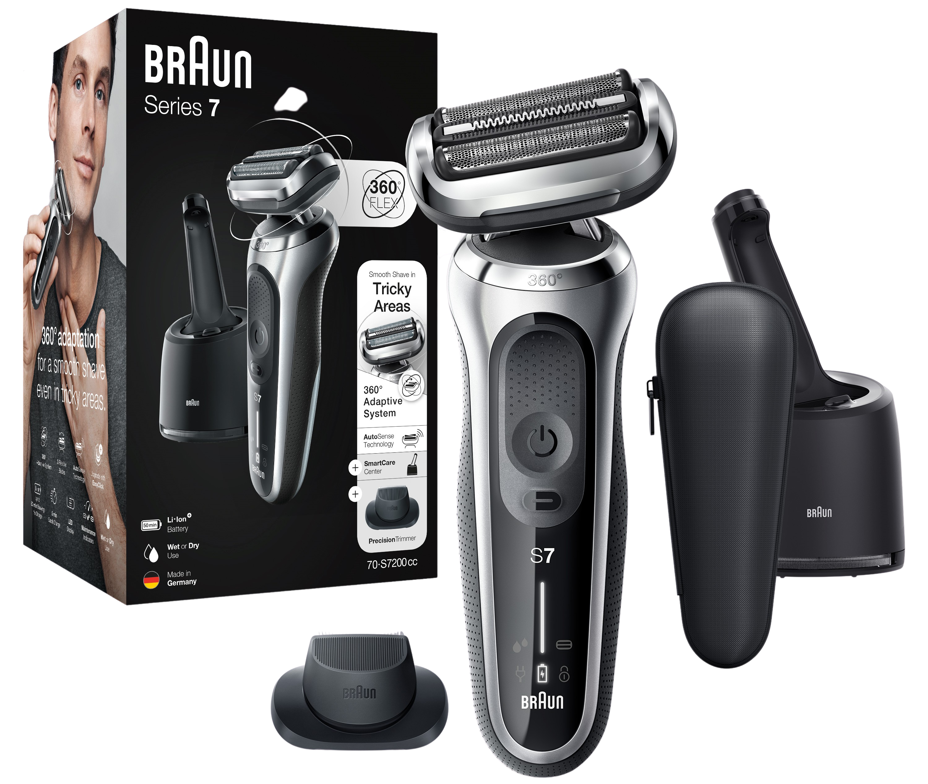 BRAUN Rasierer Series 7 70-S7200C Rasierer (Akkubetrieb, Schwarz)