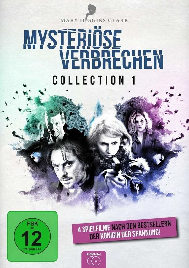 DVD-Hülle mit vier Personen. Text: Mary Higgins Clark, Mysteriöse Verbrechen.