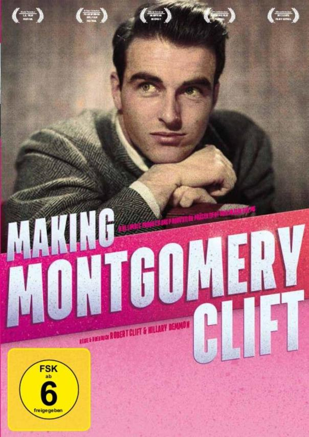 Making Montgomery Clift DVD-Cover. Ein Mann im Anzug und ein rosa Hintergrund.