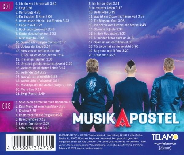 CD-Cover mit drei Männern auf der Rückseite, Titel und Titelliste. Das Cover hat einen pinken und lila Hintergrund.