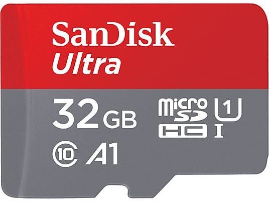 SANDISK Ultra - Carte mémoire  (32 GB, 120 MB/s, Gris/Rouge)