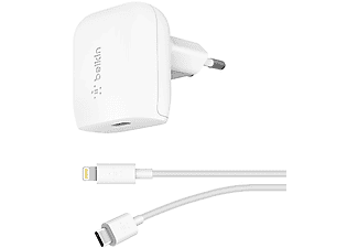 Rusland Daarbij bouwer BELKIN 20 Watt PowerDelivery Thuislader met Lighting-naar-USB-C-kabel Wit  kopen? | MediaMarkt