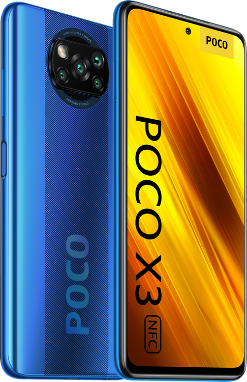 Móvil - POCO X3, Azul, 128 GB, 6 GB RAM, 6.67" Full HD+, QuadCam, Snapdragon 732G, 5160 mAh, Android