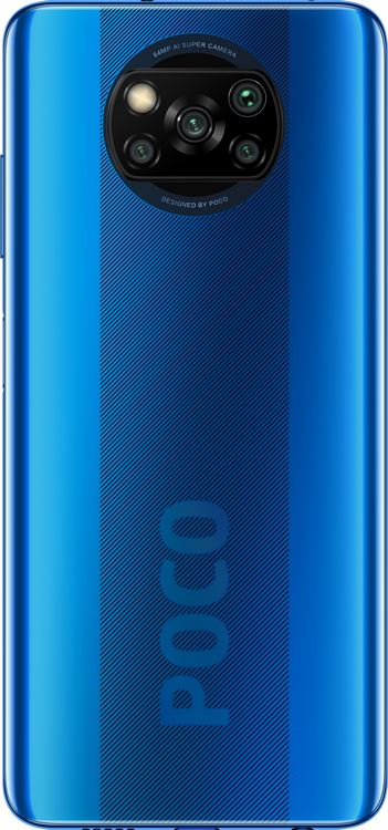 Móvil - POCO X3, Azul, 128 GB, 6 GB RAM, 6.67" Full HD+, QuadCam, Snapdragon 732G, 5160 mAh, Android
