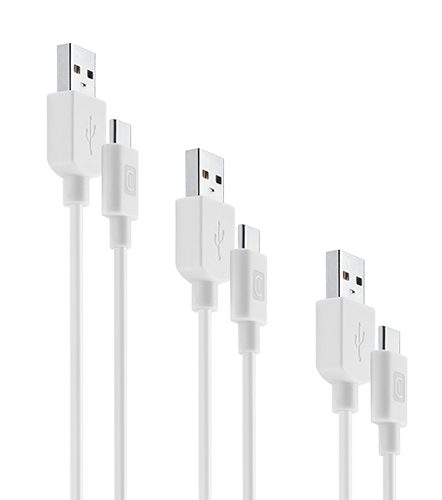 Cellular-line Usb Naar Usb-c-kabel Multipack 3x Wit