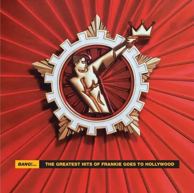 Albumcover eines Mannes in einem goldenen Stern mit Krone, roter Hintergrund.
