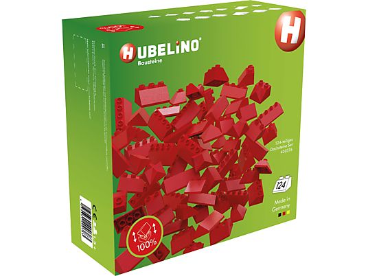 HUBELINO Dachsteine Set (124-teilig) - Bausteine (Rot)