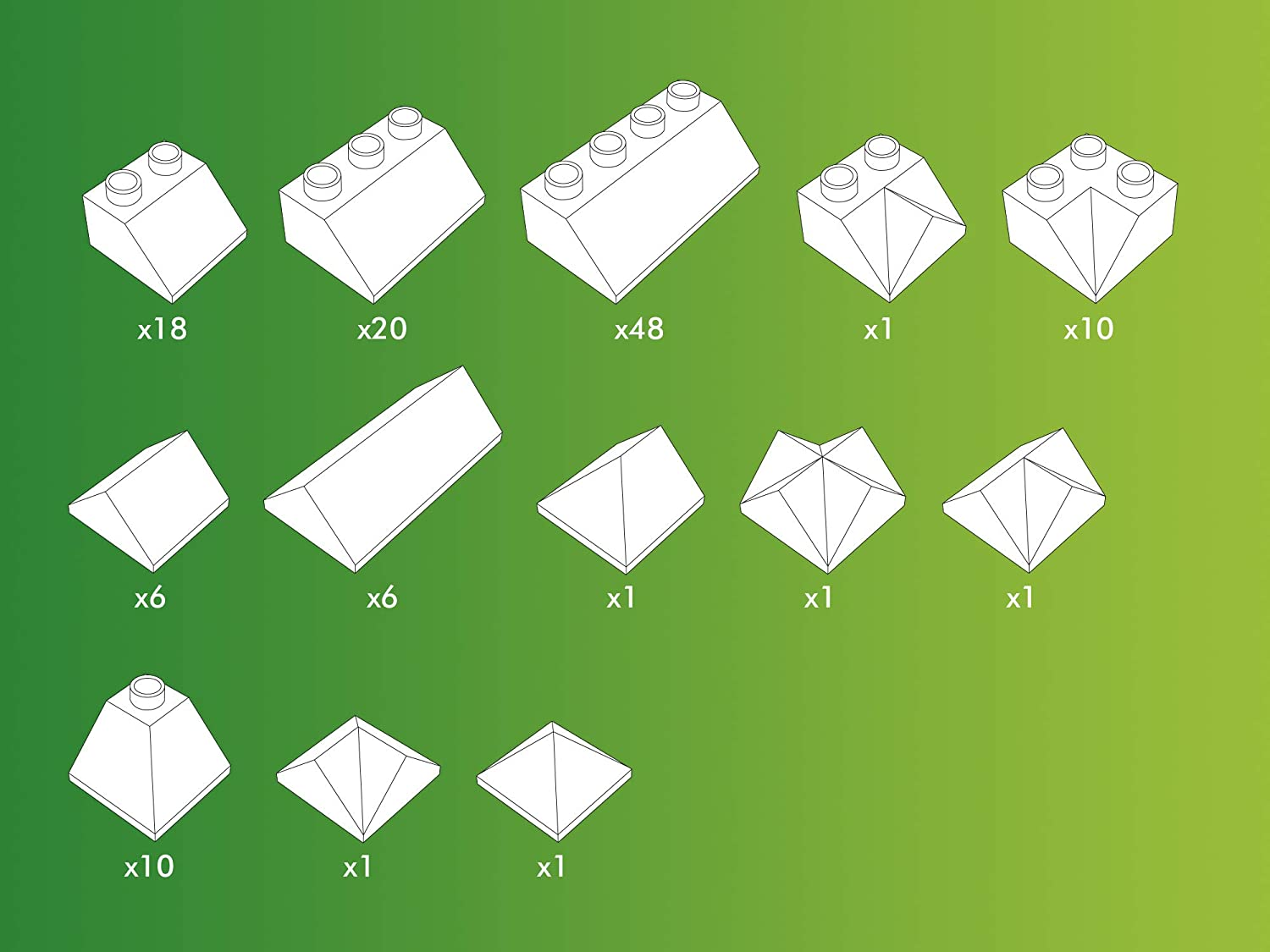 HUBELINO Ensemble de pièces de construction de toit (124 pièces) - Blocs de construction (Rouge)