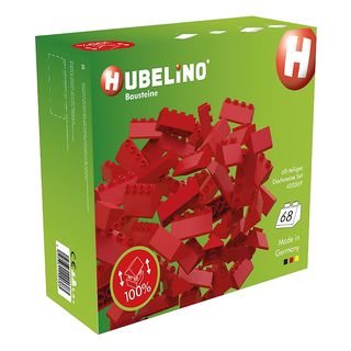 HUBELINO Dachsteine Set (68-teilig) - Bausteine (Rot)