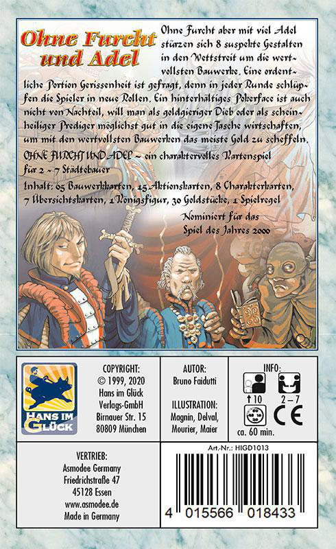 HANS IM GLÜCK Ohne Furcht und Adel Gesellschaftsspiel Mehrfarbig