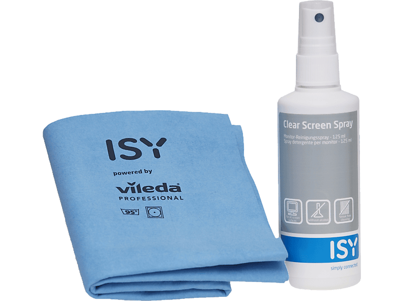ISY Monitor-Reinigungsspray mit VILEDA Mikrofasertuch ICL-4000-1, 125 ml