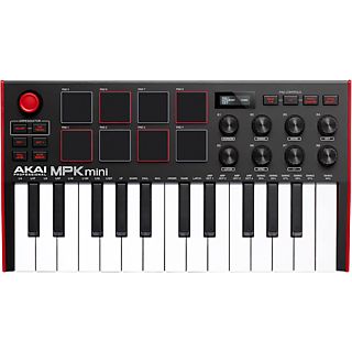 AKAI MPK mini MK3 - MIDI/USB Keyboard Controller (Schwarz/Rot/Weiss)
