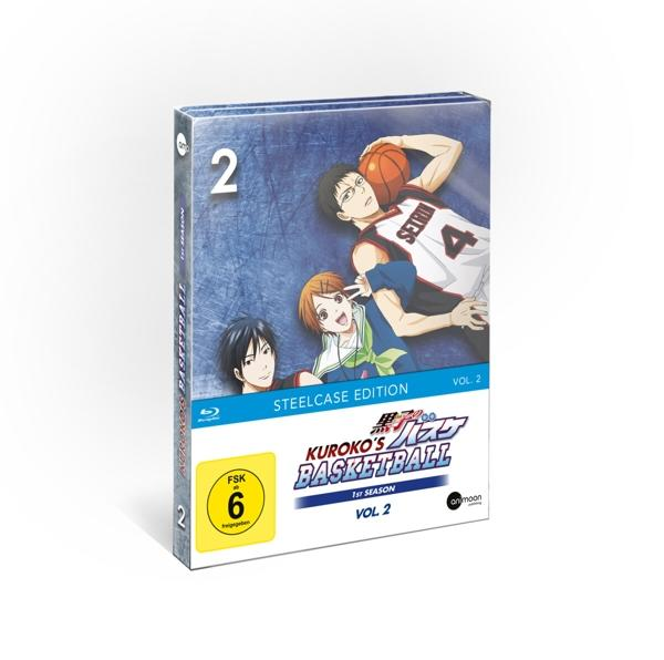 Blu-ray-Box von Kurokos Basketball-Anime. Charaktere auf dem Cover. FSK 6-Bewertung und die Nummer 2 sichtbar.