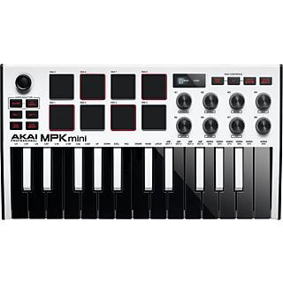 AKAI MPK Mini MKIII -  Contrôleur clavier MIDI/USB (Noir/Blanc)
