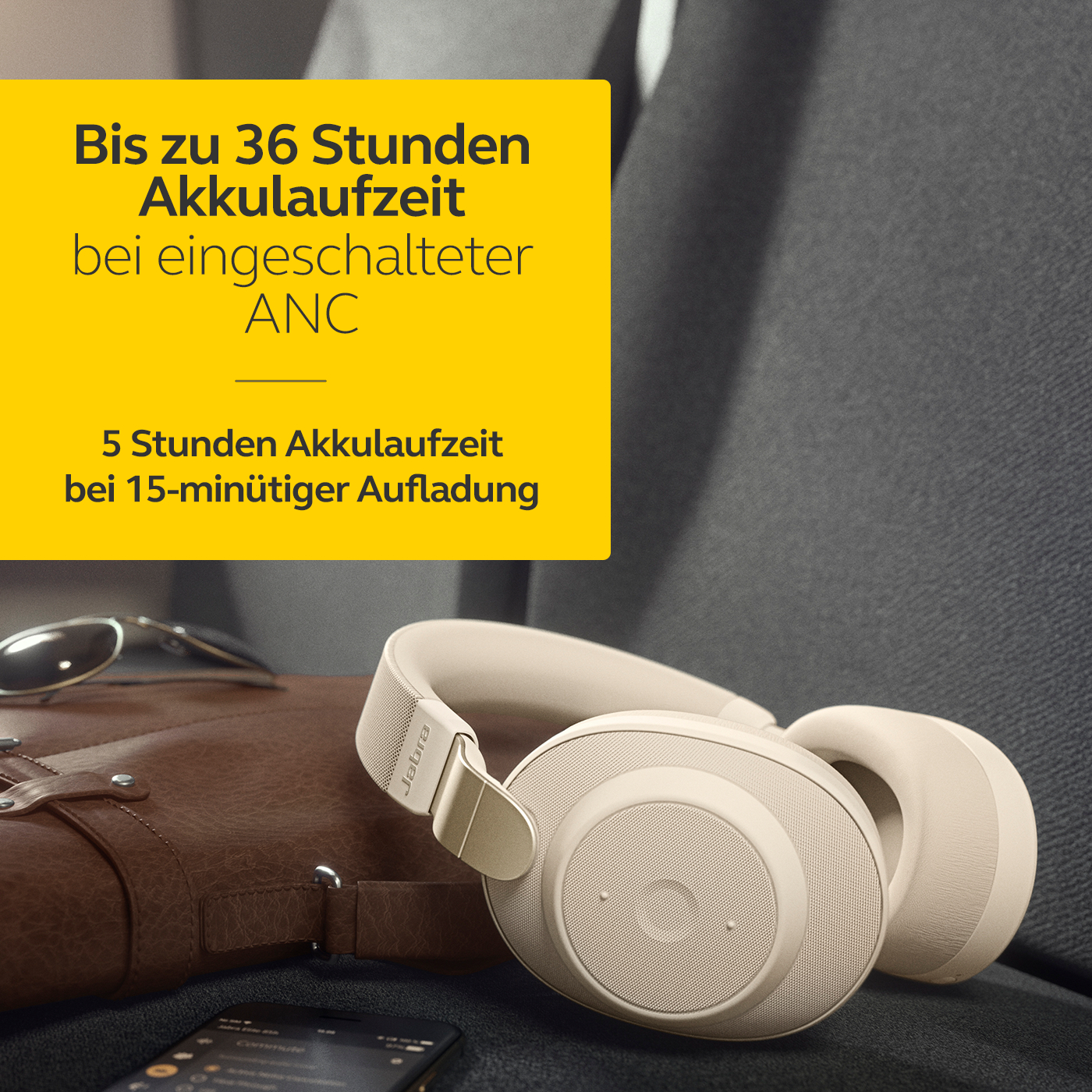 JABRA Elite 85h, Over-ear Kopfhörer Bluetooth Gold/Beige