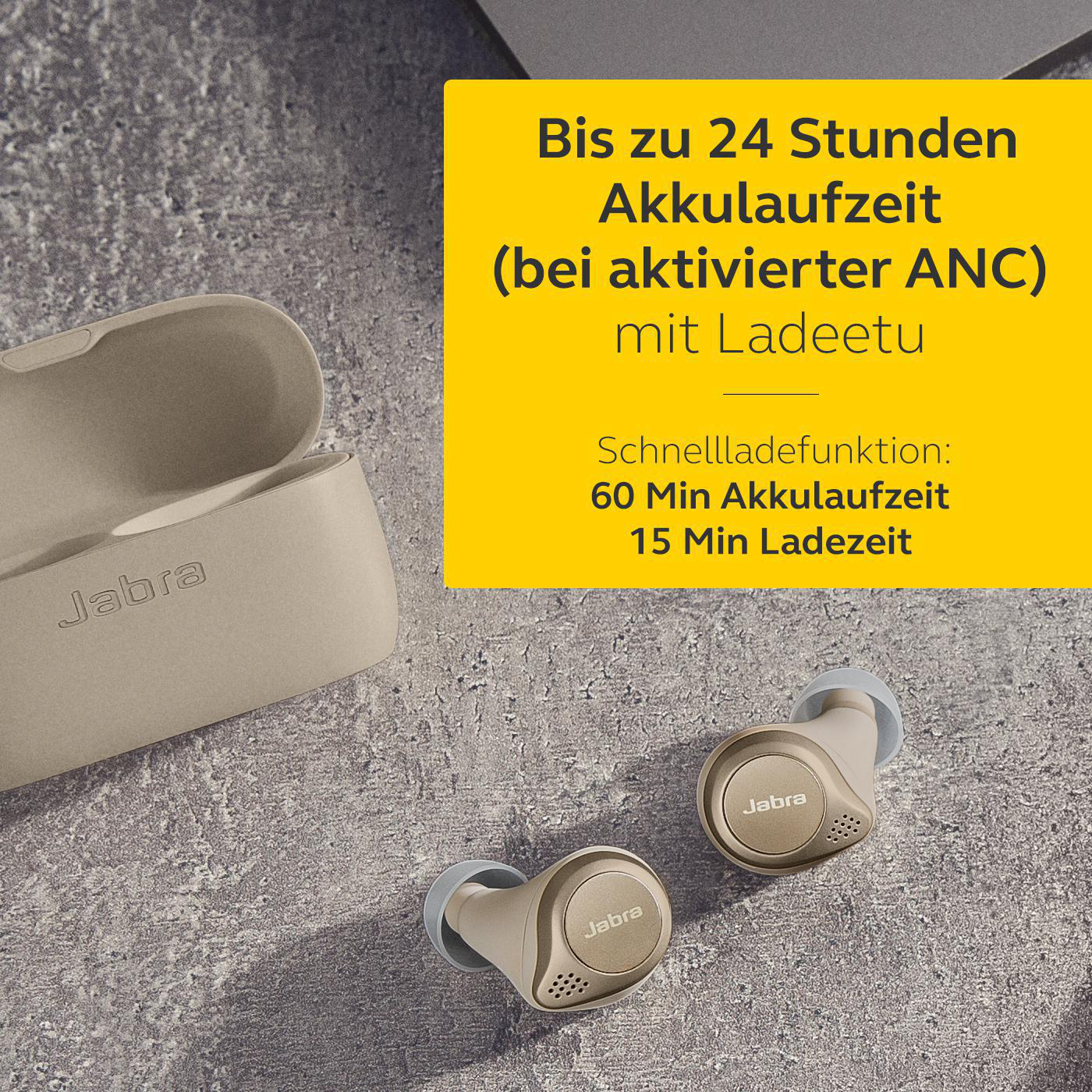 JABRA Elite 75t mit ANC, In-ear Kopfhörer Bluetooth Gold/Beige